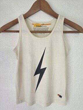 Aviator Nation Kids Bolt Tee, Size 8, Cream color